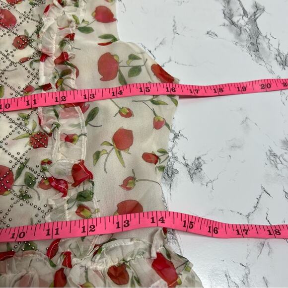 Dodo bar or floral tiered midi dress with stud embellishments Sz 40 - Picture 3 of 7